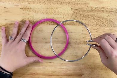 2 Vintage Metal Embroidery Hoops 6 Inch & Oval Spring Tightening 