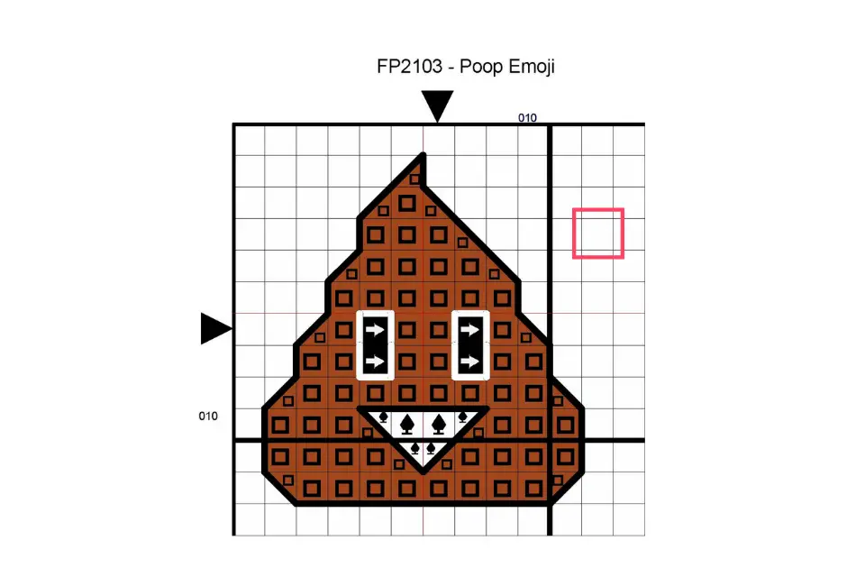 Example of thin grid lines on a counted cross stitch pattern