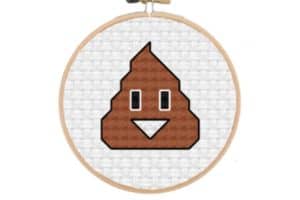 poop emoji free cross stitch pattern