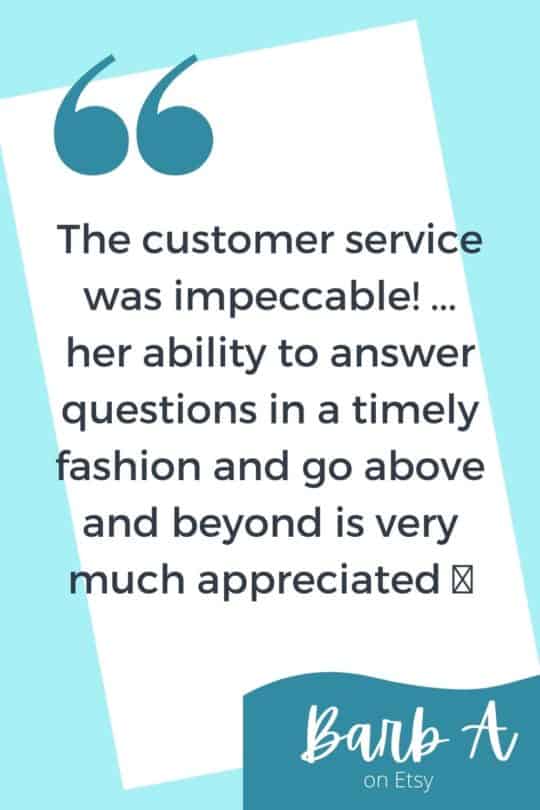 The customer service was impeccable! I will definitely be supporting this designer in the future; her ability to answer questions in a timely fashion and go above and beyond is very much appreciated 🥰