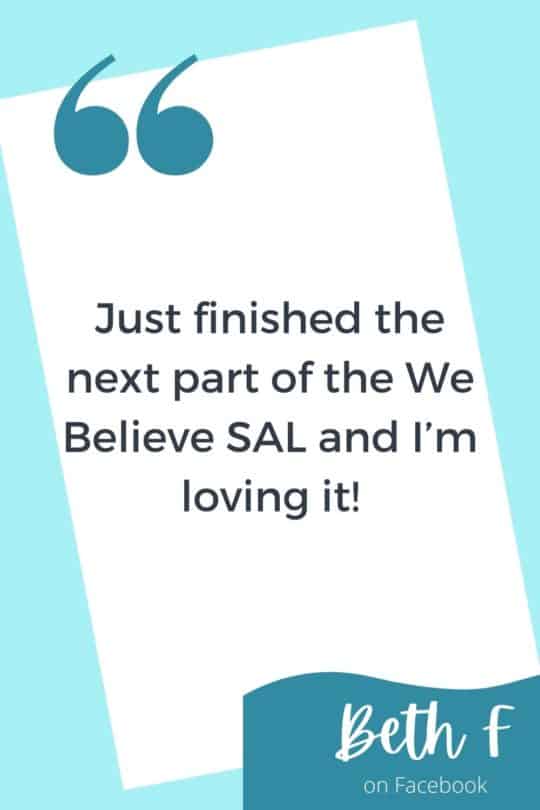 Just finished the next part of the We Believe SAL and I'm loving it!